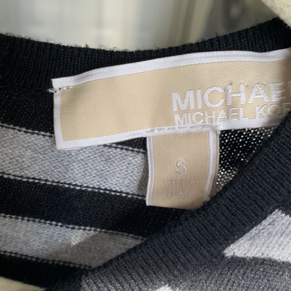 MICHAEL Michael Kors Knit Black Grey Striped Dress - Picture 9 of 9